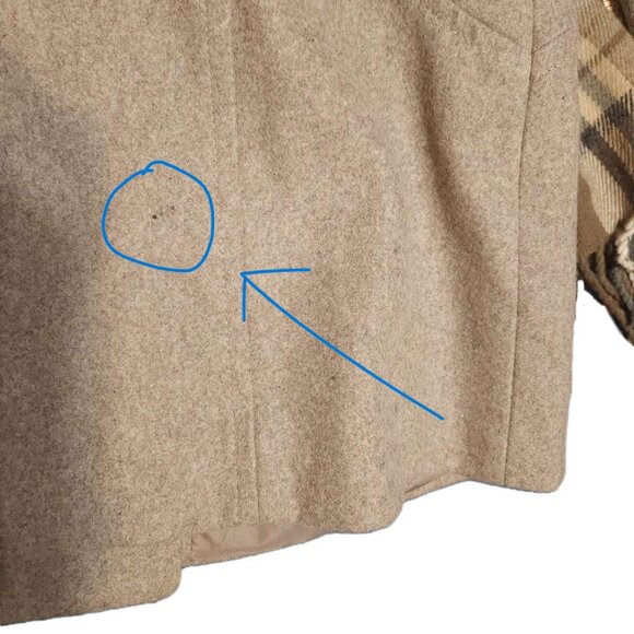 London Fog Wool-blend Jacket Women's Medium, Beige, Plaid Scarf Warm Winter Fall - Picture 13 of 15